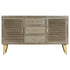 Rustika Rowe -  Drawer Cabinet Solid Mango Wood Grey with Brass 140x40x80 cm